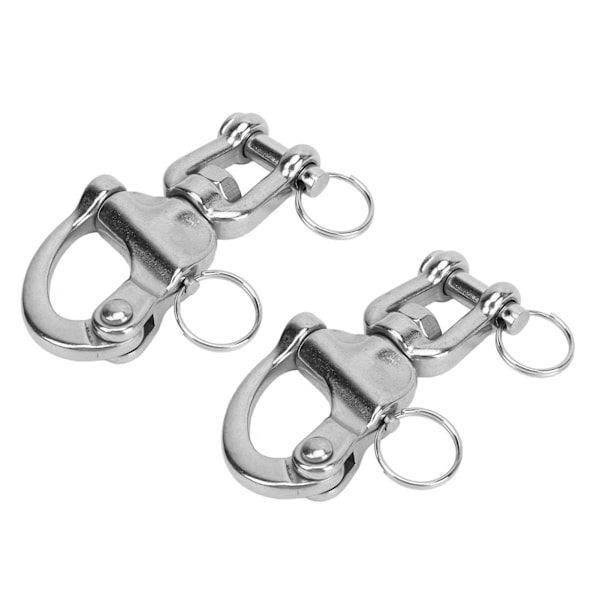 2 stk. Snap Shackle 316 Rustfritt Stål Hurtigutløsning Høy Styrke Universal for Seilskuterigging 87mm