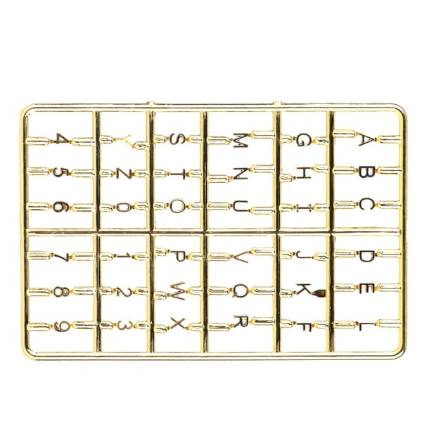 Dockhus Bokstäver Siffror Set 1/12 DIY Miniatyr Ytterdörr Möbeltillbehör Guld