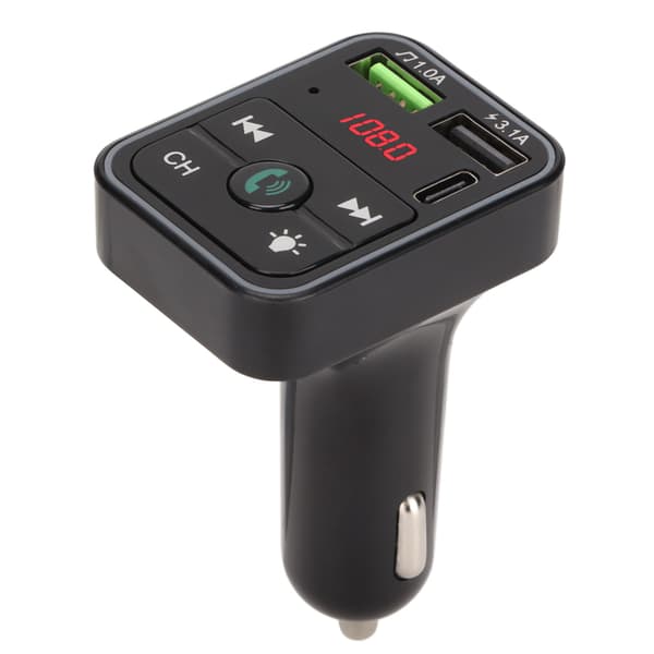 Bluetooth 5.0 FM-lähetin Handsfree-puhelu USB 2.0 -musiikkisoitin Autoradio Bluetooth-sovitin LED-näytöllä autoihin