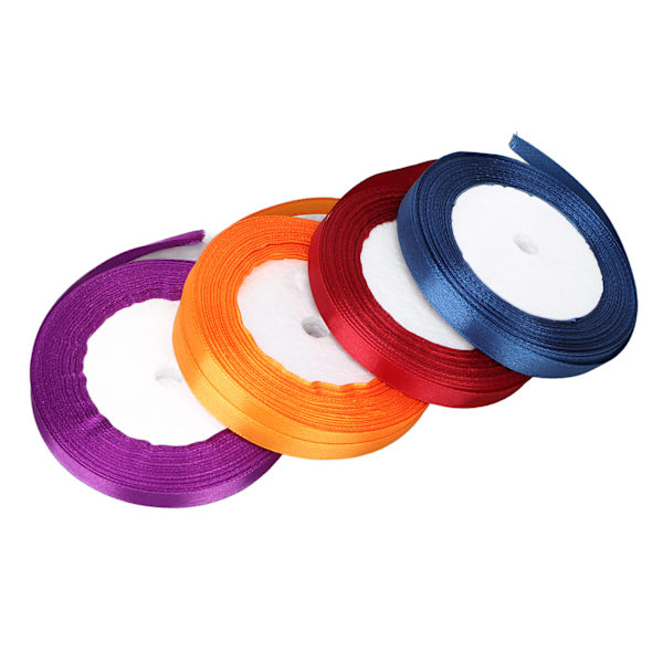 4 st 10 mm satinband presentförpackningsband dekoration för kläder matchande rosett DIY för tjejbankett