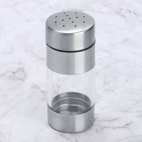 Krydderbeholder i rustfritt stål for salt, pepper og krydder
