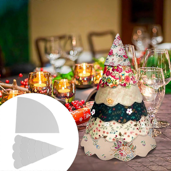 Juletre Håndsøm Lappeteppe Linjal 7 Deler Sett Julehåndlaget DIY Gaver 7 stk