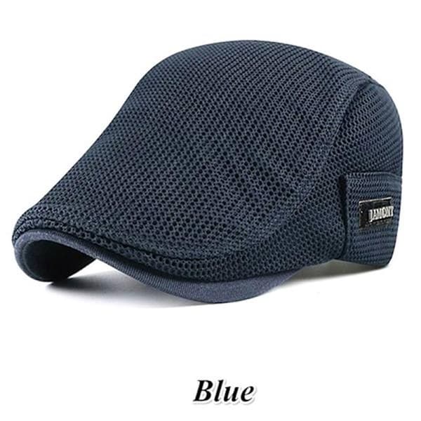 Cabbie Flat Cap Pustende Mesh Newsboy Beret Ivy Cap Mørkeblå Dark blue