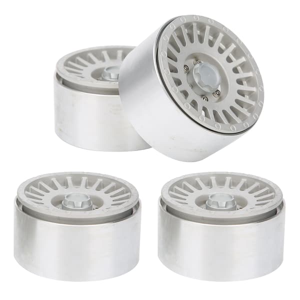 4 st 1/10 Simulering RC Crawler Bil 2,2 tums aluminiumfälg för Axial TRX4 SCX10 Silver