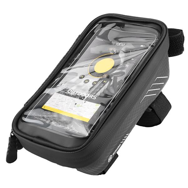 Vandtæt udendørs hard shell cykel cykel styr opbevaringspose cykel telefonholder etui sort