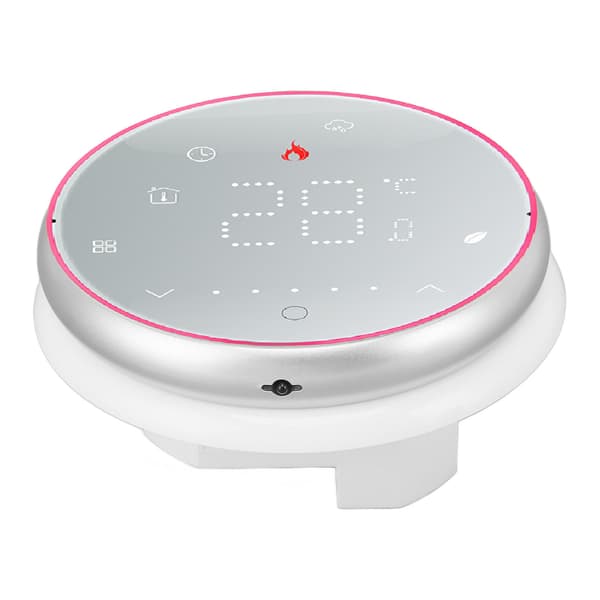 Smart Termostat 1 Uke Programmerbar LED-skjerm Innfelt Rund Digital Termostat AC95‑240V for Vannvarmesystem Hvit