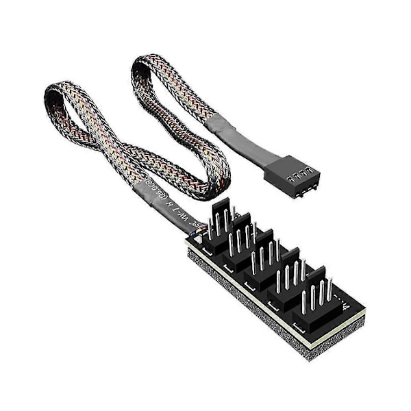 Chassifläkt Hub CPU-kylning 5 Portar 4 Pin PWM Kontroller Flera Punkter+kabel