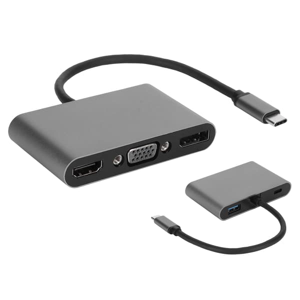 5-in-1 Type-C-monitoimitelakointiasema HDMI+DP+VGA+USB+PD-liitäntä HUB-sovitin