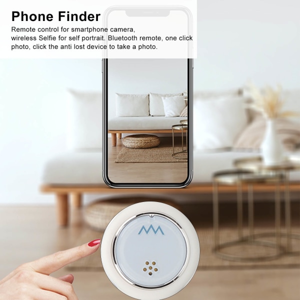 W8 Bluetooth Locator Real Time Portable 5V/1A Intelligent Two Way Item Finder för AndroidWhite