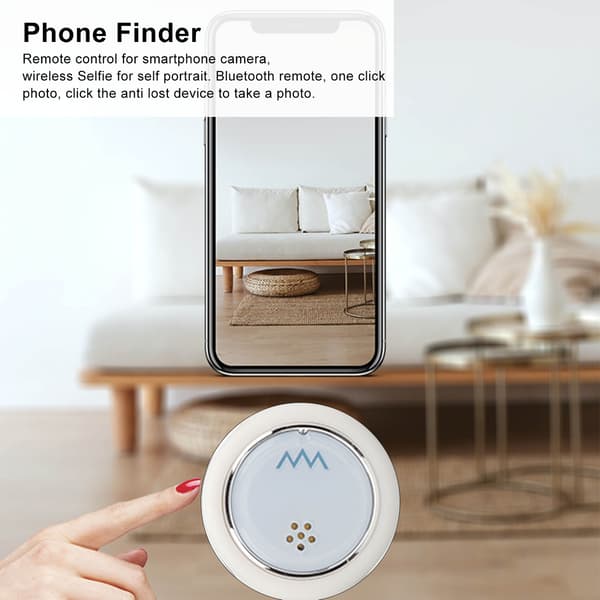 W8 Bluetooth Locator Realtids Bærbar 5V/1A Intelligent Tovejs Item Finder til Android Hvid