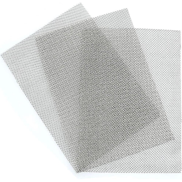 Trådvæv Rustfrit Stål Klud 20 Mesh 3 STK Trådvæv Klud 300 x 210 mm Rustfrit Stål Mesh Ark Filtreringsskærm Filter Insektnet