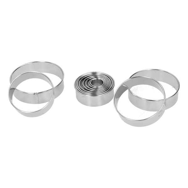 12 STK/sæt Mousse Ring i rustfrit stål Rund kageform Fondantkageudstikker Bageværktøj