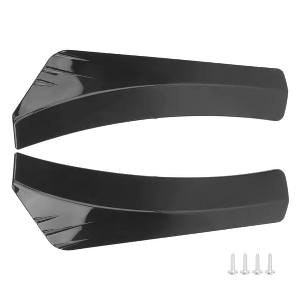 2 stk. blank svart støtfangerleppe diffuser splitter omslagsvinkel ripebeskytter universell for bil
