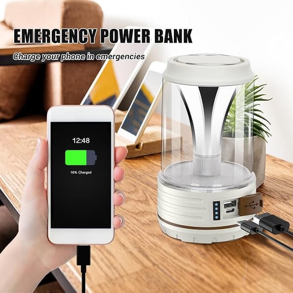 Høy lyssterk campinglampe - 4500mAh oppladbart batteri