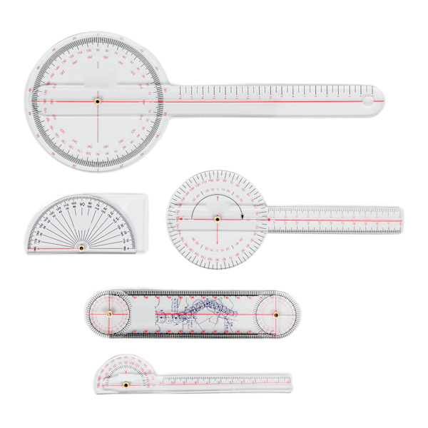 5 Styck Finger Small Joint Goniometer Clear Scale Transparent PVC Finger Goniometer Kit för knä Armbågsled