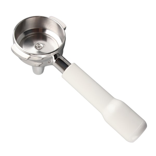 58mm Kaffe Portafilter Enkelpipig Fint Nät Rostfritt Stål Bekvämt Grepp Avtagbart Kaffe Maskin Tillbehör Vit