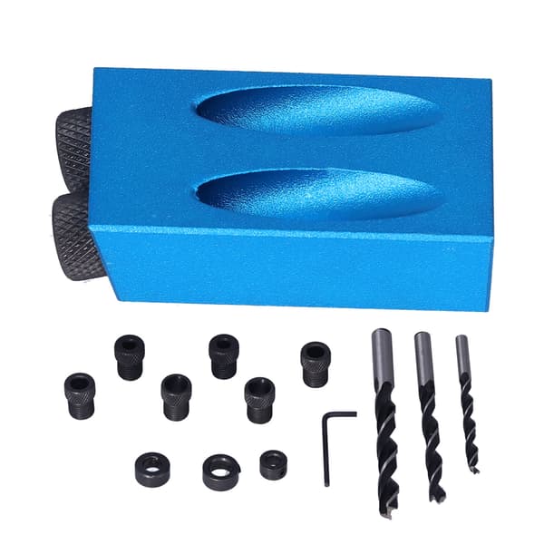 14 stk/sett Hullboreguide Jig Kit 15° Skråhullboringslokalisator Trebearbeidingstilbehør