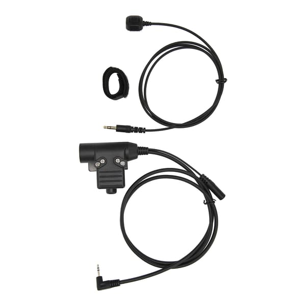 U94+fingermikrofon PTT Plug and Play U94 PTT-adapter til 2,5 mm walkie-talkies sort