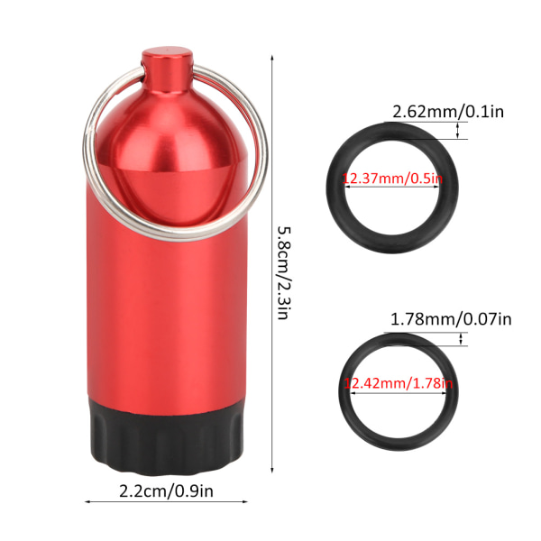 Dykkercylinderventiltætningsring O-ringe Minicylinderopbevaringsflaske ELLER MT02(rød)