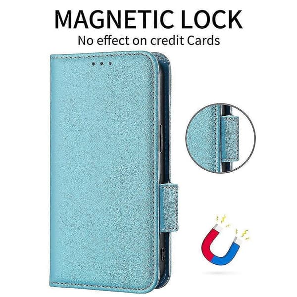 Telefoncover til HTC U24 Pro 5G Lædercover Lyseblå Light blue HTC U24 Pro 5G