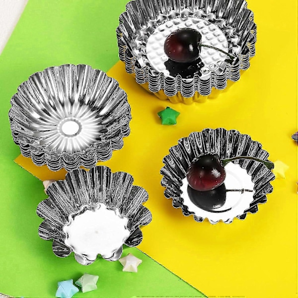 30 stk. Muffinsform, Mini Egg Tart Form i Rustfritt Stål_SZXM 7,5*4,5*2,2cm
