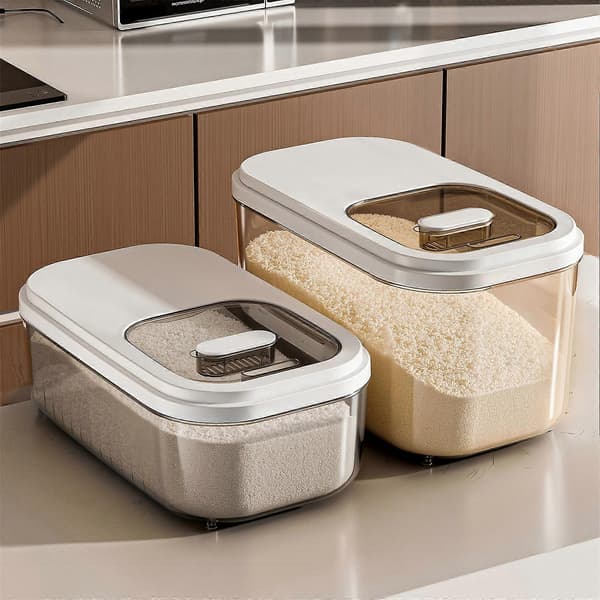 Kitchen Organizer with Sliding Lid Large Capacity Easy Clean Design Container for Cereal and Pet Food Storage S S