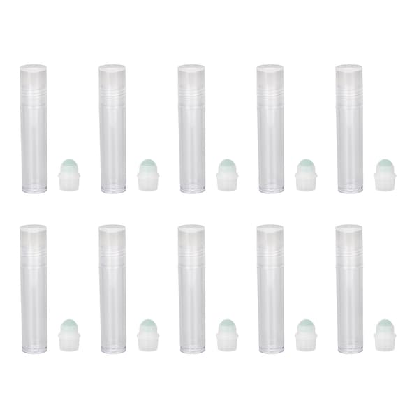 10 st 7ML Roll On-flaska Plast Reseportabel Tom Påfyllningsbar Parfym Eterisk Olja Rollerflaskor