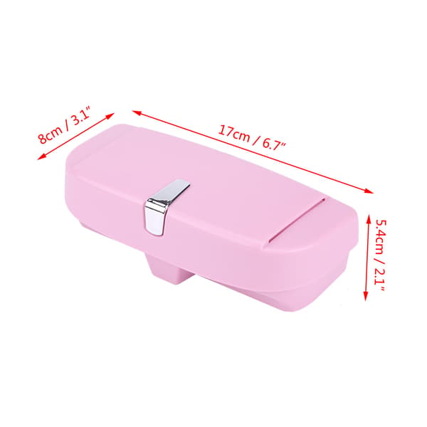 Bil Auto Allsidig Solbrille Oppbevaringsholder Klips Etui Organizer Boks Universal (Rosa)
