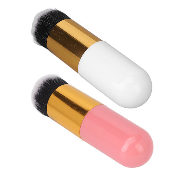 Ansiktsfoundation Makeup Borste Artificiell Fiber Mjuk Hudvänlig Chubby Makeup Borste Rosa Guld Vit Guld