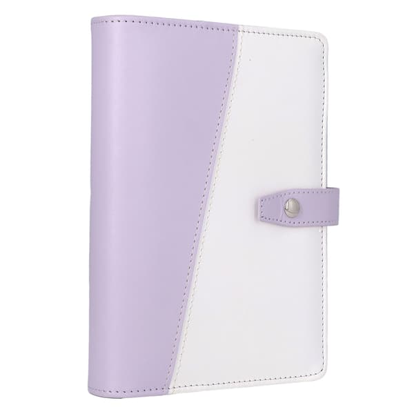 A6 Budget Binder Multifunktionelt rumdesign Bærbar PU-læder notesbog-binder til kontor, skole, lilla