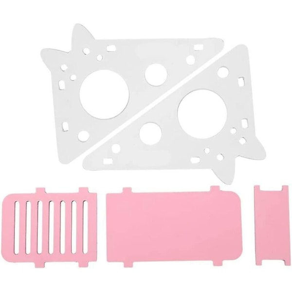 Kæledyrs Hamster Hus Træ Hamster Legehus Skjulested Hus Lille Dyr Hvile Rede med Trapper til Mus Kæledyr Små Dyr (Pink)