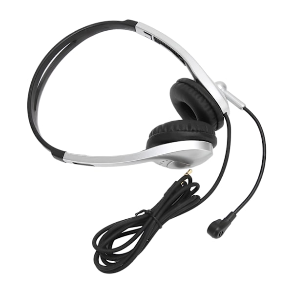 Kablet headset med støyreduksjon, binauralt forretningshodetelefon med enkelt retningsmikrofon for kundeservice 3,5 mm