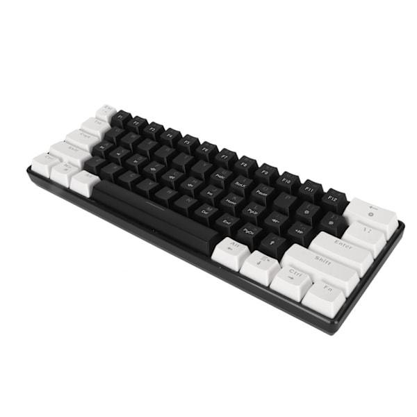 61-tasters mekanisk tastatur Blå switch Kablet RGB Gaming Mekanisk tastatur med cool lyseffekt til kontorstudie Hvid og sort