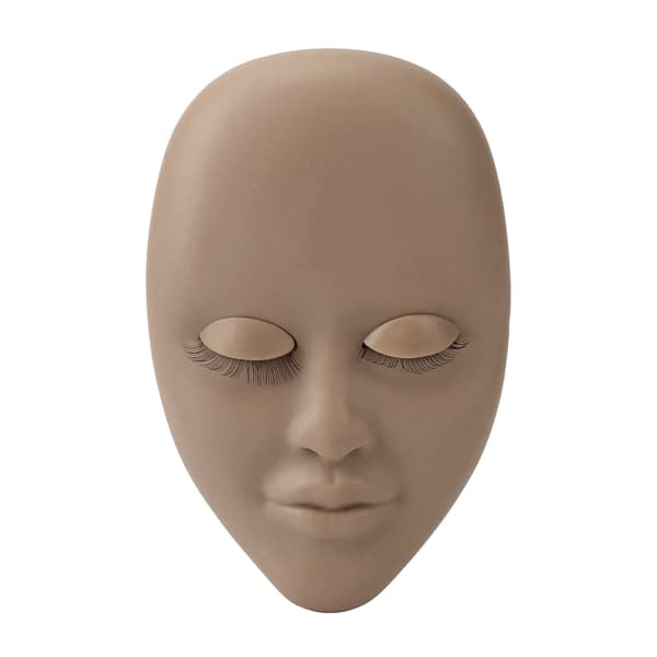 Vipper Mannequin Hode Øyenvippe Forlengelse Praksis Mannequin Sminke Mannequin Hode for Nybegynner Mørk Brun