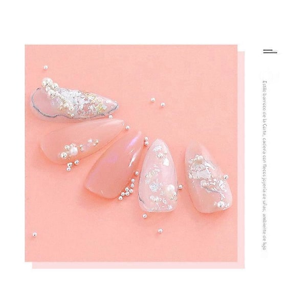 Kaviarpärlor för Nagelkonst Storlek 0,8-1,5mm Roséguld Silver 3D Design Smycken för Manikyr DIY Dekoration GZ-01 Guld