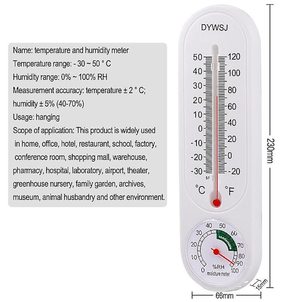 Utomhustermometer Trädgårdstermometer Växthustermometer Hygrometer Trädgårdsväxt Digital Temperaturmätare Hygrometer Utomhus Vägg Häng Inomhus