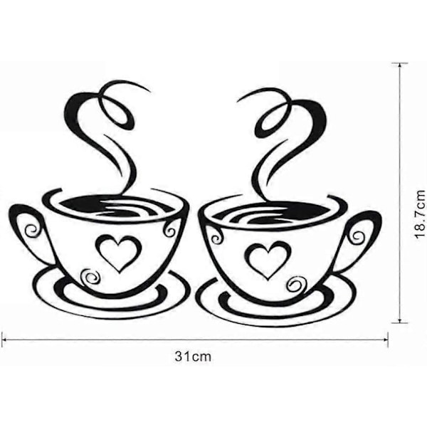Kaffekopp Design Väggdekaler Hemdekorationer Kök Restaurang Dekor