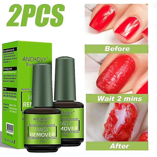 Ammattimainen kynsituotteen poistoaine - 1/2 kpl 15 ml Liota pois geelilakka Magic Remover 2 KPL