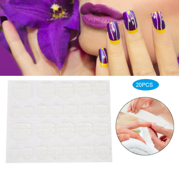 20 kpl Kaksipuolinen vale Nail Art Teippi Liima Tarra Tee itse nail art