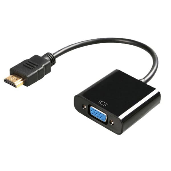 HD Multimedia Interface til VGA-kabel HD 1080p VGA-adapter til skærm computer stationær bærbar projektor sort 9,3 tommer