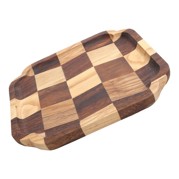 Træ Pan Te Bakke Fad Skål Frugt Salat Brød Serveringsplade Køkken Bordservice 20x20cm
