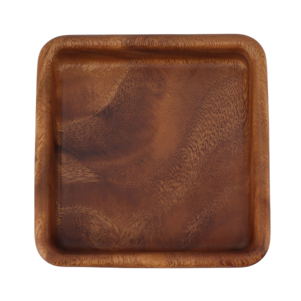Valnøddefrugtfad Glat Tekstureret Elegant Træserveringsbakke til Snack Frugt Nød Køkkenredskaber Firkantet 15x15cm