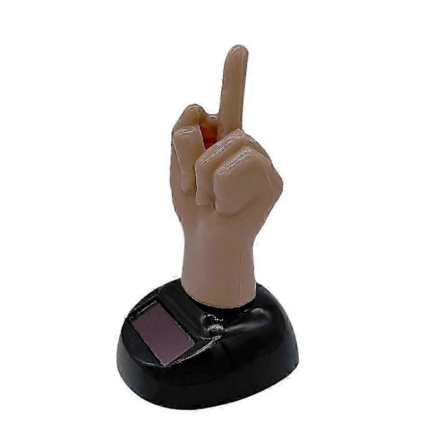 1 stk. Finger Solcelledrevet Ristende Bilpynt Dashborddekorasjon Boblende Leke Skrivebord Gadget Hjemmeinnredning Kontorpynt