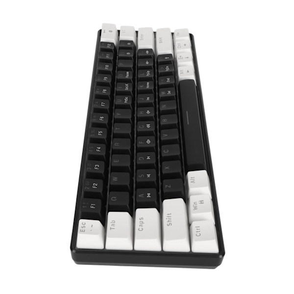 61-tasters mekanisk tastatur Blå switch Kablet RGB Gaming Mekanisk tastatur med cool lyseffekt til kontorstudie Hvid og sort