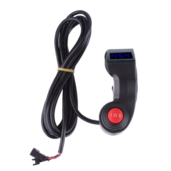 Tommelfingervoltmeter med LCD digitalt batterispændingsdisplay og 3 hastighedskontakt til cykelcykel