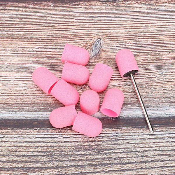 Nagelkonst slipband ring keps nagelslipning polerhuvud slipband 10 x 15 mm (rosa)