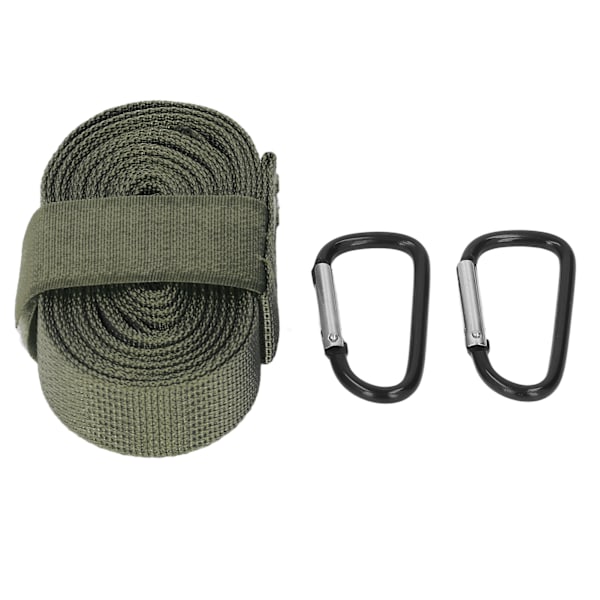 Multifunktionell nyloncampingrep med spänne för tältförlängning, militärgrön