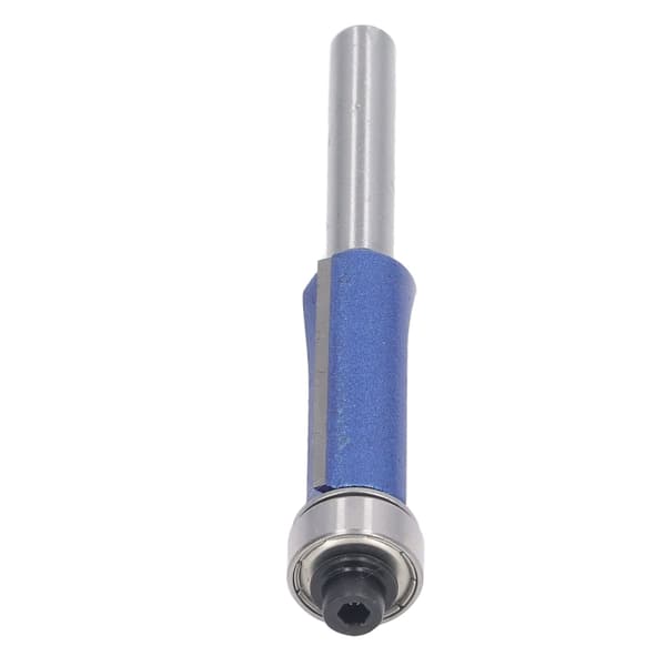 1/4in skaft top leje flush trim router bit blå sølv farve træbearbejdning trimning router bit