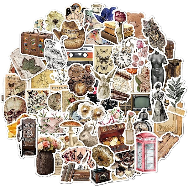 Vintage Stickers, 100 Estetiska Retro Stickers