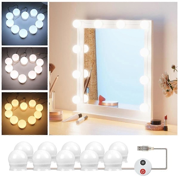 LED Vanity Lys med 10 Dæmpbare Pærer